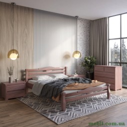 Двоспальне дерев'яне ліжко Mebigrand Монако Горіх лісовий 180х200