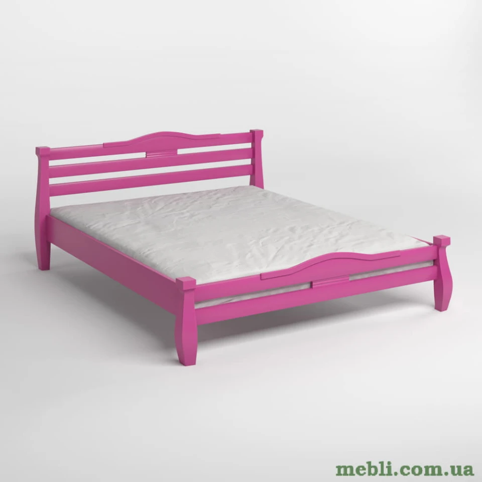 Двоспальне дерев'яне ліжко Mebigrand Монако Рожевий (S2060R30B) 140х200