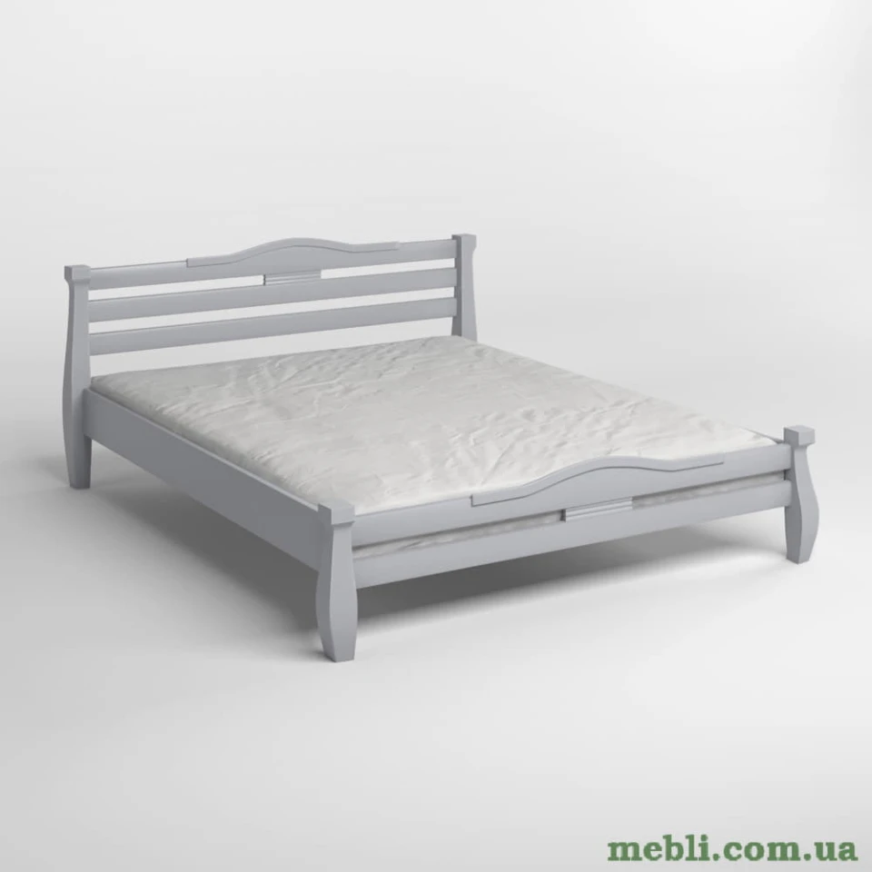 Двоспальне дерев'яне ліжко Mebigrand Монако Світло-сірий (RAL7040) 160х190