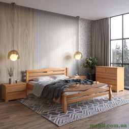 Двоспальне дерев'яне ліжко Mebigrand Монако Вільха 140х200