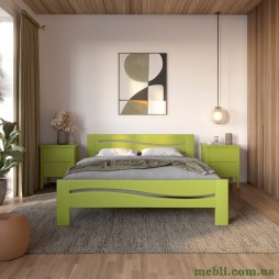 Двоспальне дерев'яне ліжко Mebigrand Неаполь Лайм (S3050G70Y) 180х190