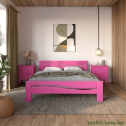 Двоспальне дерев'яне ліжко Mebigrand Неаполь Рожевий (S2060R30B) 160х190