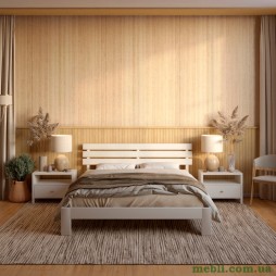 Двоспальне дерев'яне ліжко Mebigrand Новара Бежевий (S2005Y50R) 180х200