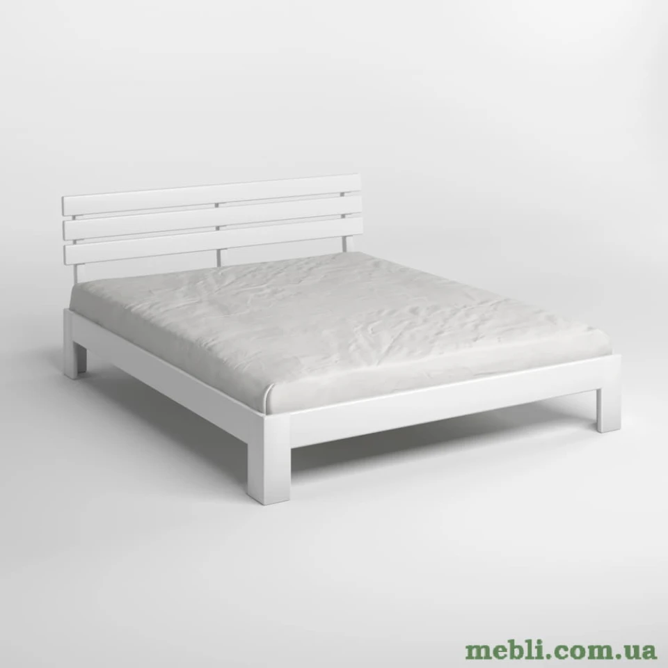 Двоспальне дерев'яне ліжко Mebigrand Новара Білий (RAL9003) 160х190