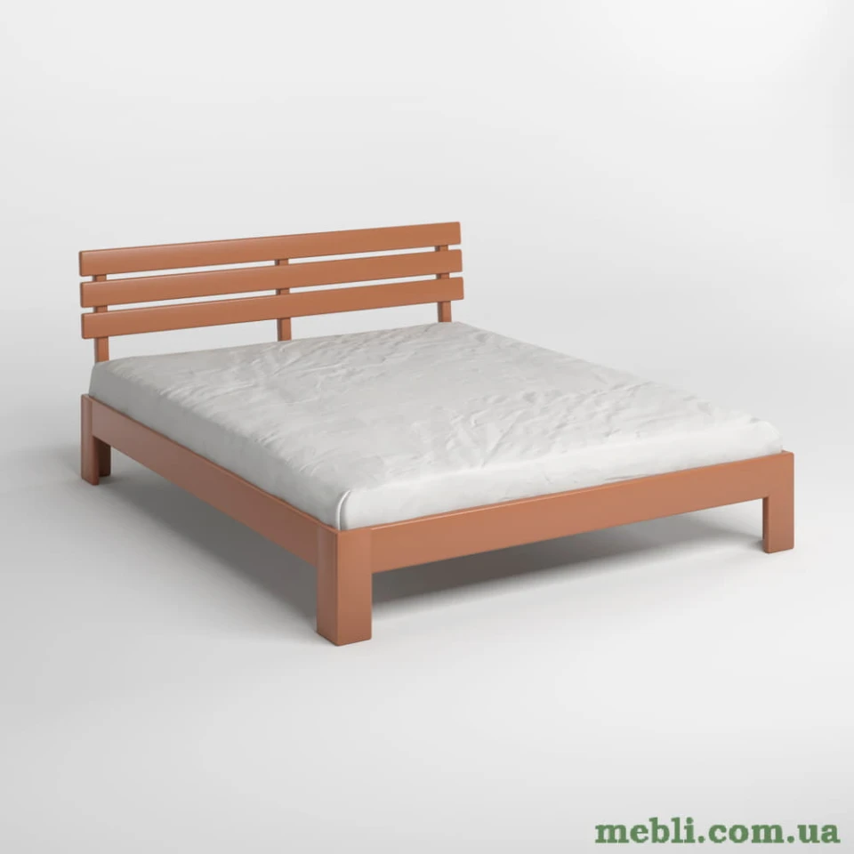 Двоспальне дерев'яне ліжко Mebigrand Новара Коричневий (RAL8025) 180х190