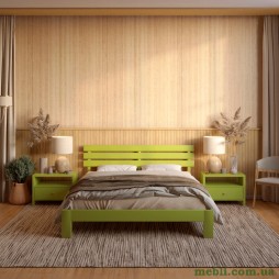 Двоспальне дерев'яне ліжко Mebigrand Новара Лайм (S3050G70Y) 140х190