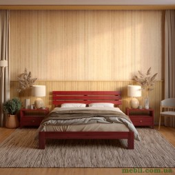 Двоспальне дерев'яне ліжко Mebigrand Новара Махонь 180х190