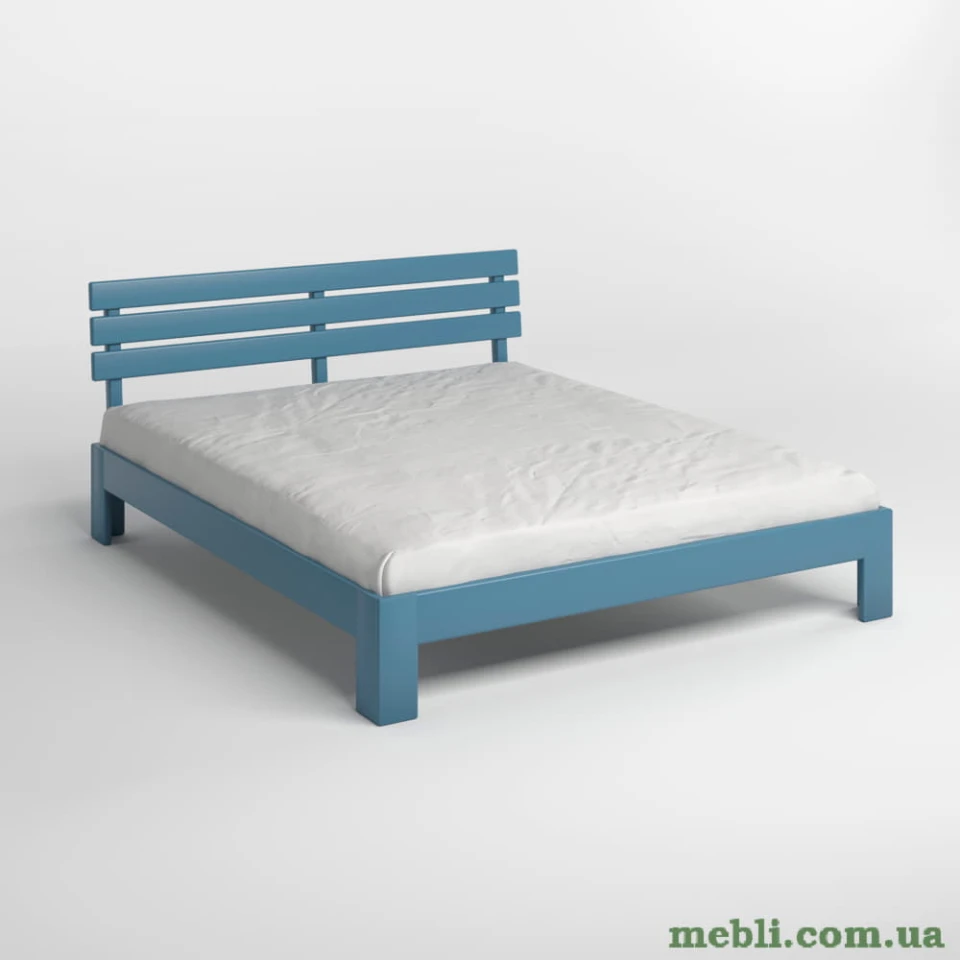 Двоспальне дерев'яне ліжко Mebigrand Новара Сіро-синій (S7010R90B) 140х200