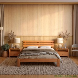 Двоспальне дерев'яне ліжко Mebigrand Новара Вільха 140х200