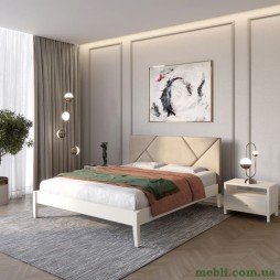 Двоспальне дерев'яне ліжко Mebigrand Нью-Йорк ДК Бежевий (S2005Y50R)/Аляска 23 (Бежевий) 180х190