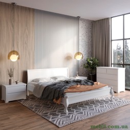 Двоспальне дерев'яне ліжко Mebigrand Палермо Білий (RAL9003) 160х190