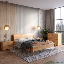 Двоспальне дерев'яне ліжко Mebigrand Палермо Горіх світлий 180х200