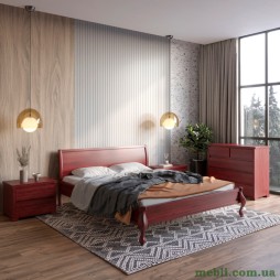 Двоспальне дерев'яне ліжко Mebigrand Палермо Махонь 140х190