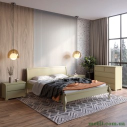 Двоспальне дерев'яне ліжко Mebigrand Палермо Оливковий (RAL1020) 180х190