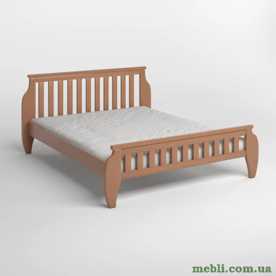 Двоспальне дерев'яне ліжко Mebigrand Прага Коричневий (RAL8025) 140х200