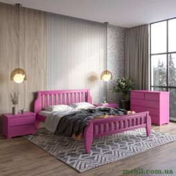 Двоспальне дерев'яне ліжко Mebigrand Прага Рожевий (S2060R30B) 160х190