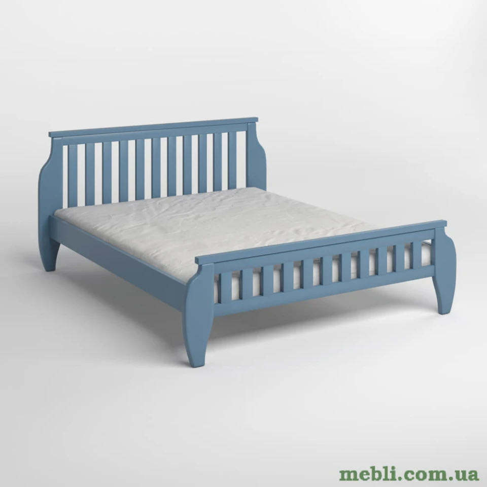 Двоспальне дерев'яне ліжко Mebigrand Прага Сіро-синій (S7010R90B) 140х190