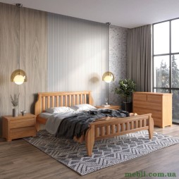 Двоспальне дерев'яне ліжко Mebigrand Прага Вільха 180х200