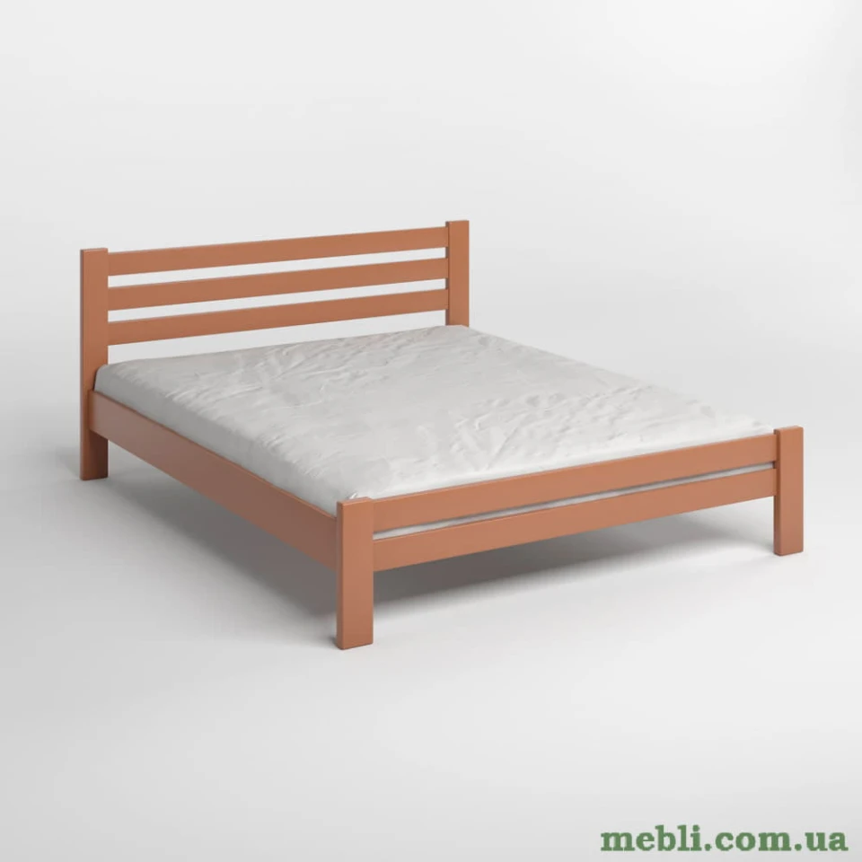 Двоспальне дерев'яне ліжко Mebigrand Прем'єра Коричневий (RAL8025) 160х190