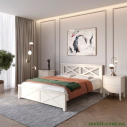 Двоспальне дерев'яне ліжко Mebigrand Прованс Н Бежевий (S2005Y50R) 180х200