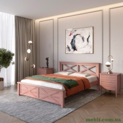 Двоспальне дерев'яне ліжко Mebigrand Прованс Н Горіх лісовий 180х200