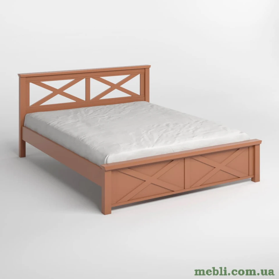 Двоспальне дерев'яне ліжко Mebigrand Прованс Н Коричневий (RAL8025) 180х190