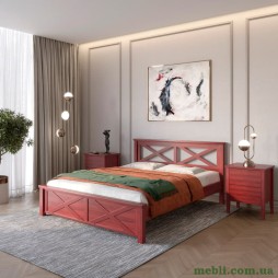 Двоспальне дерев'яне ліжко Mebigrand Прованс Н Махонь 180х190