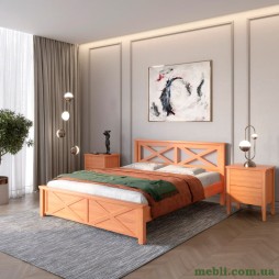 Двоспальне дерев'яне ліжко Mebigrand Прованс Н Яблуня 180х190