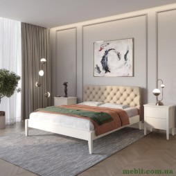 Двоспальне дерев'яне ліжко Mebigrand Рим ДК Бежевий (S2005Y50R) /Аляска 23 (Бежевий) Б3 180х190