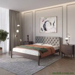 Двоспальне дерев'яне ліжко Mebigrand Рим ДК Венге/Аляска 93 (Сірий) Б3 140х200