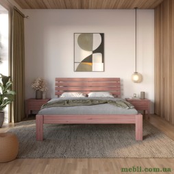 Двоспальне дерев'яне ліжко Mebigrand Техас Горіх лісовий 160х200