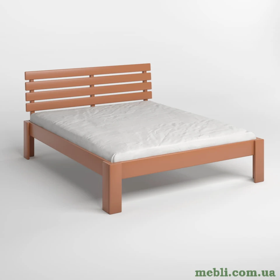 Двоспальне дерев'яне ліжко Mebigrand Техас Коричневий (RAL8025) 140х200