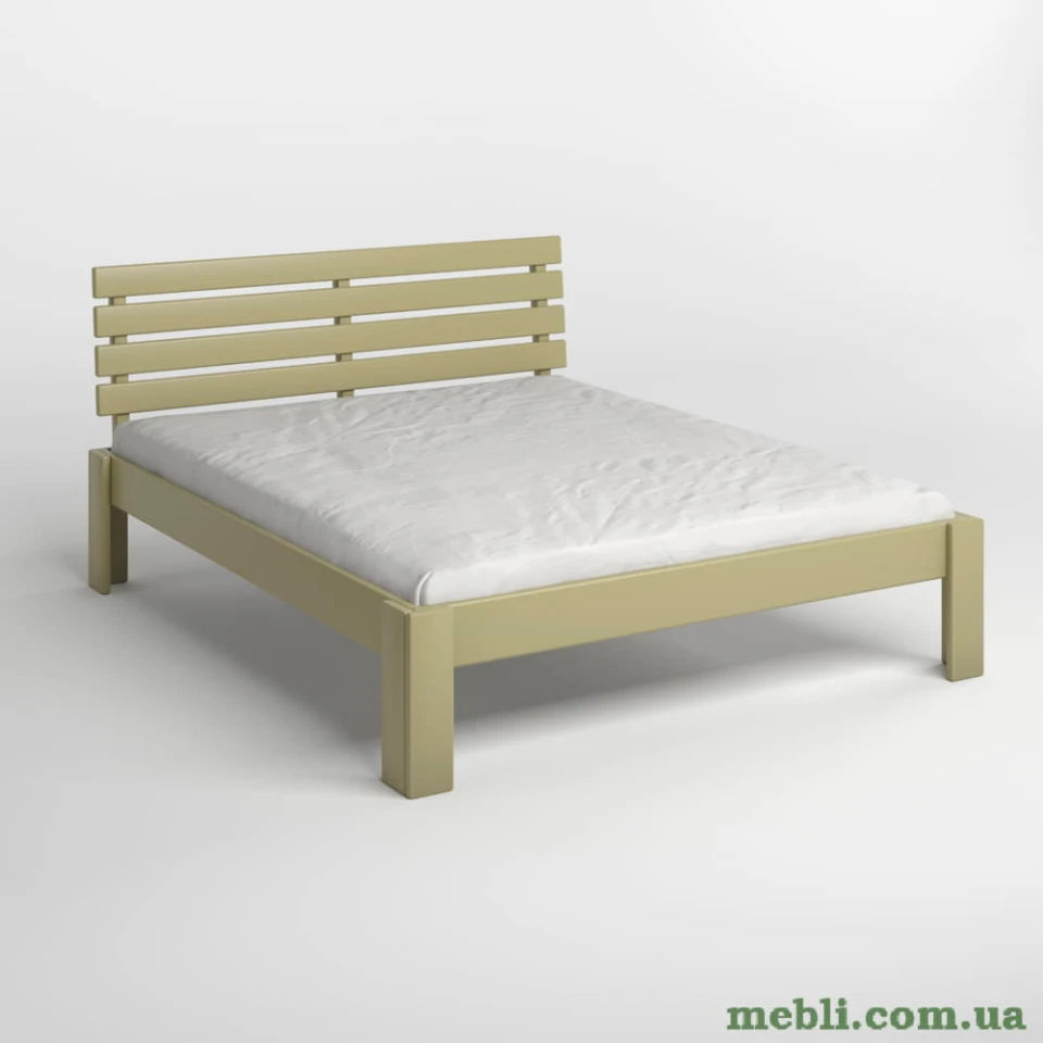 Двоспальне дерев'яне ліжко Mebigrand Техас Оливковий (RAL1020) 160х190
