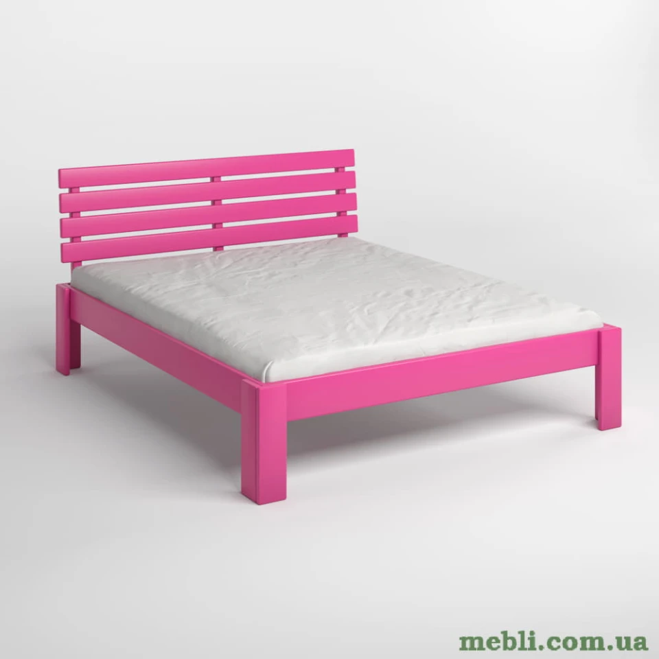 Двоспальне дерев'яне ліжко Mebigrand Техас Рожевий (S2060R30B) 140х190