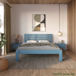 Двоспальне дерев'яне ліжко Mebigrand Техас Сіро-синій (S7010R90B) 160х190