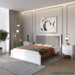 Двоспальне дерев'яне ліжко Mebigrand Торонто Т1 Сіро-блакитний/Аляска 93 (сірий) 180х200