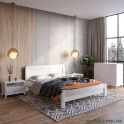 Двоспальне дерев'яне ліжко Mebigrand Тоскана Білий 160х190