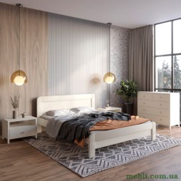 Двоспальне дерев'яне ліжко Mebigrand Тоскана Люкс (підйомний механізм) Айворі (S0505Y30R) 140х200