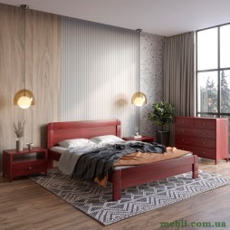 Двоспальне дерев'яне ліжко Mebigrand Тоскана Махонь 160х190