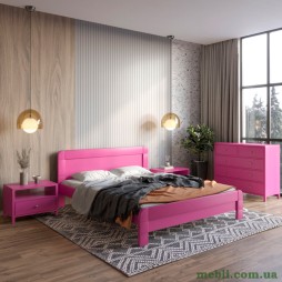 Двоспальне дерев'яне ліжко Mebigrand Тоскана Рожевий (S2060R30B) 160х200