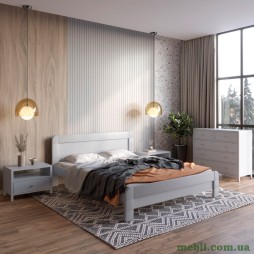 Двоспальне дерев'яне ліжко Mebigrand Тоскана Світло-сірий (RAL7040) 180х200