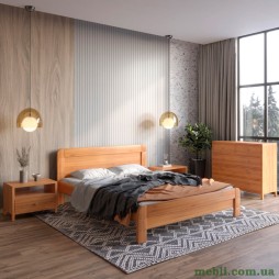 Двоспальне дерев'яне ліжко Mebigrand Тоскана Вільха 160х200