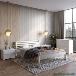 Двоспальне дерев'яне ліжко Mebigrand Верона Білий (RAL9003) 160х190