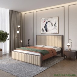 Двоспальне дерев'яне ліжко Mebigrand Відень Венге/Аляска 23 (Бежевий) 160х200