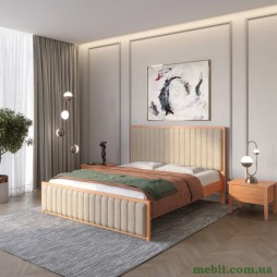 Двоспальне дерев'яне ліжко Mebigrand Відень Яблуня/Аляска 23 (Бежевий) 180х190