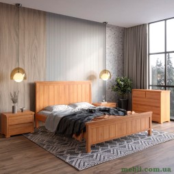 Двоспальне дерев'яне ліжко Mebigrand Вірджинія Графітовий (RAL9011) 160х190