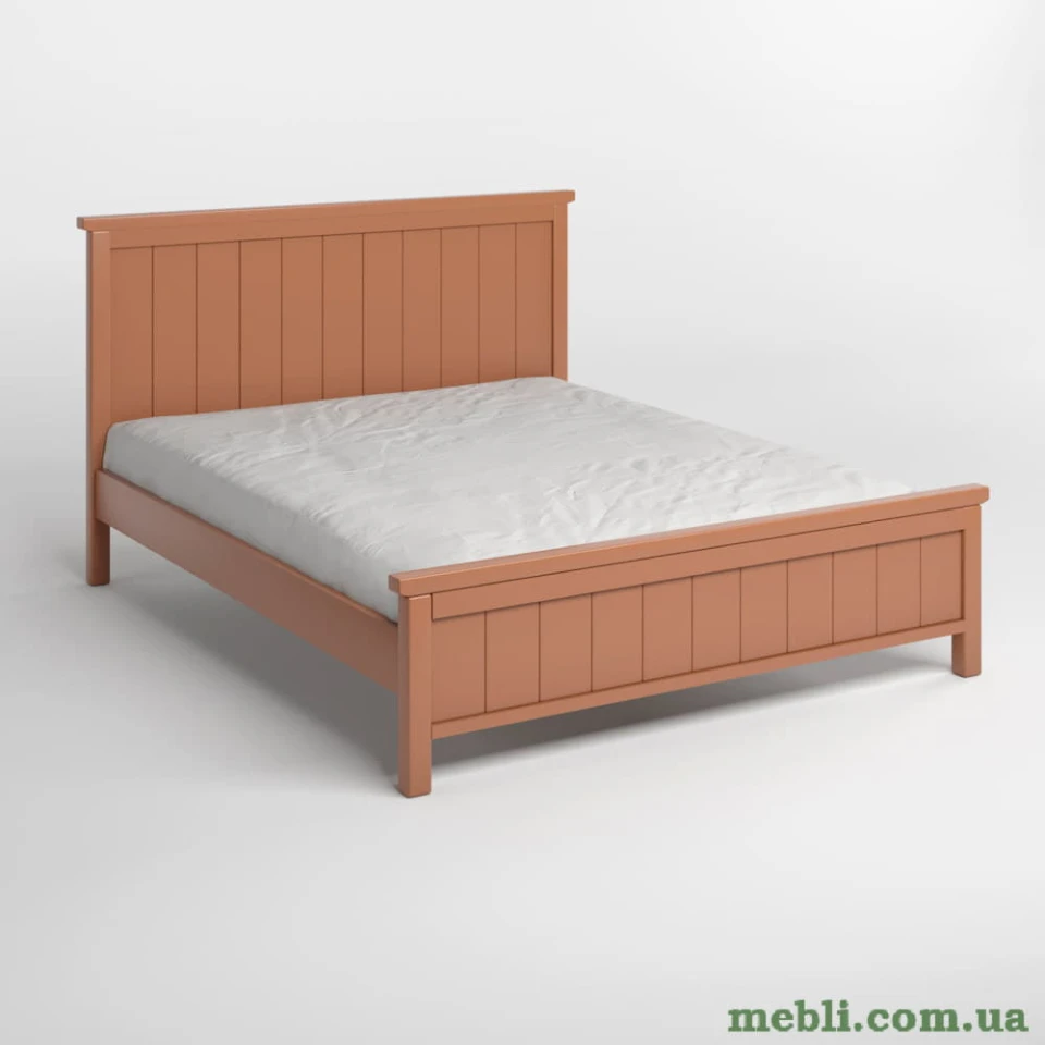 Двоспальне дерев'яне ліжко Mebigrand Вірджинія Коричневий (RAL8025) 140х200