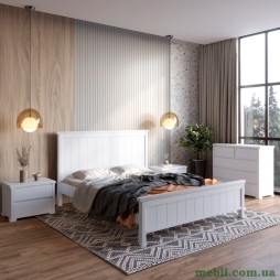 Двоспальне дерев'яне ліжко Mebigrand Вірджинія Махонь 180х190