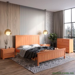 Двоспальне дерев'яне ліжко Mebigrand Вірджинія Яблуня 180х200