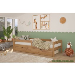 Дитяче ліжко Mebigrand Атланта Літл Горіх світлий 70х200 з бортиками та ящиками
